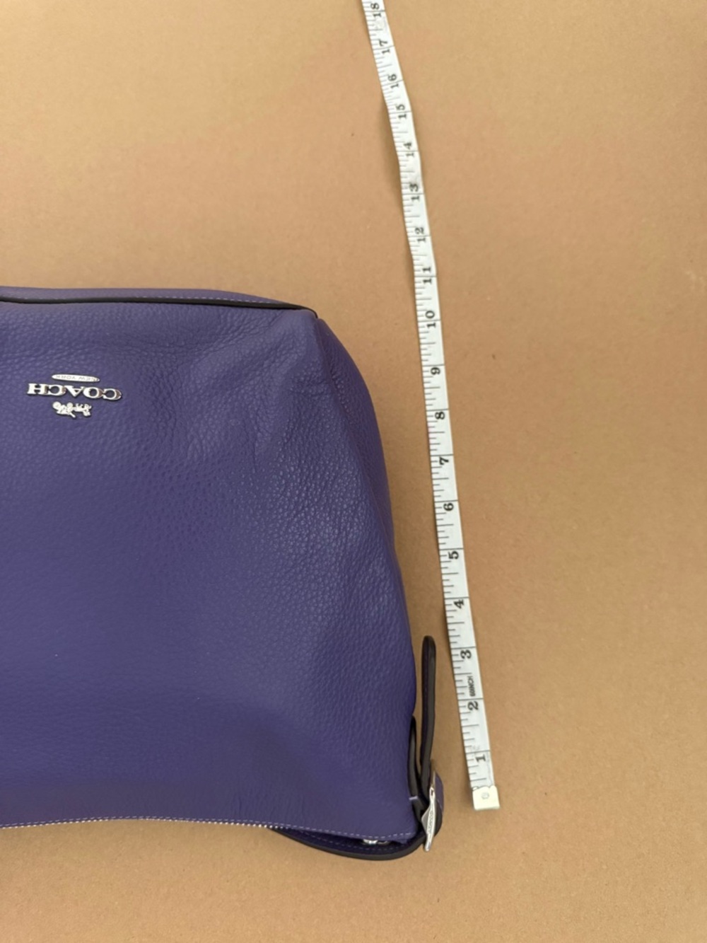 Coach Purple Pebbled Leather Crossbody Bag with purple coach wallet - Picture 10 of 12